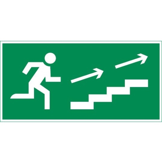 пиктограмма "ПО ЛЕСТНИЦЕ ВВЕРХ ВПРАВО" 180х90мм для аварийно-эвакуационного светильника Compact